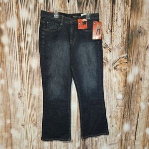 Lee women's comfort fit stretch dark wash barely bootcut jeans sz 10sp